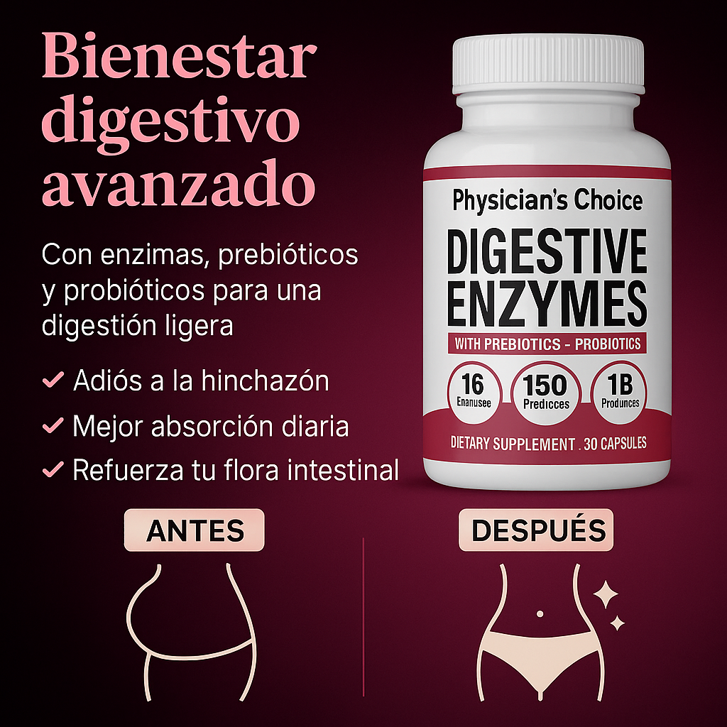 Menos Hinchazón – Más Ligereza™ I Enzimas Digestivas de Confianza