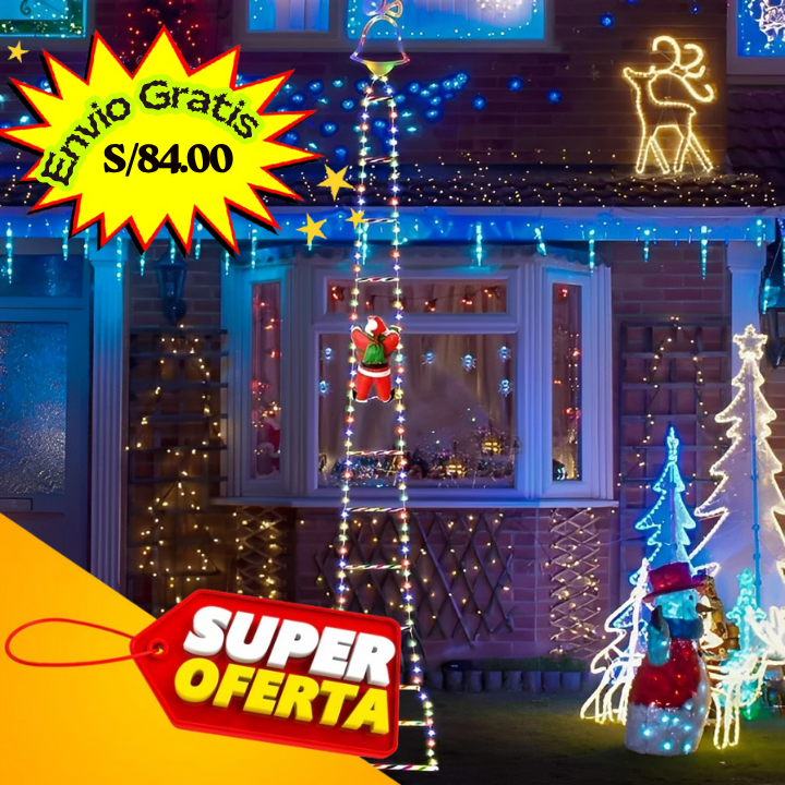 🎄OFERTA ENVIO GRATIS - Dale magia a tu casa con la luz de Papá Noel subiendo escaleras 🎅🏠