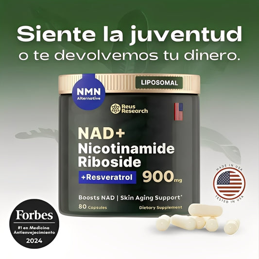 Restaura tu energía, rejuvenece tus células y potencia tu mente con NAD+ RESVERATROL